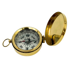 Žalvarinis kompasas su dangteliu