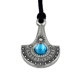 Sidabruotas pakabukas - saulės laikrodis „Nilas“ su Bohemijos krištolu