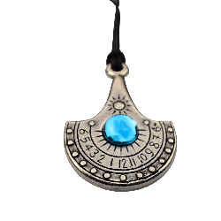 Sidabruotas pakabukas - saulės laikrodis „Nilas“ su Bohemijos krištolu