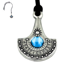 Sidabruotas pakabukas - saulės laikrodis „Nilas“ su Bohemijos krištolu