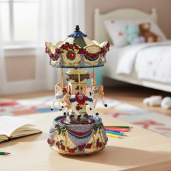 Besisukanti muzikinė dėžutė karuselė 18 cm – jauki dovana