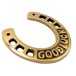 Žalvarinė pasagos figūrėlė „Good Luck“, 7 cm