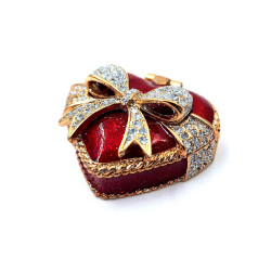 Prabangi metalinė papuošalų dėžutė „Širdis“