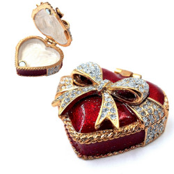 Prabangi metalinė papuošalų dėžutė „Širdis“